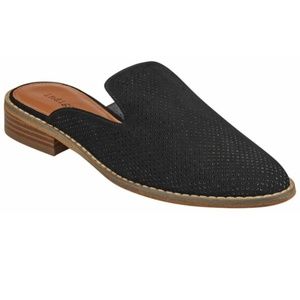 Faux Suede Black Mule